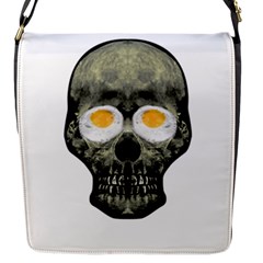 Skull With Fried Egg Eyes Flap Messenger Bag (s) by dflcprints