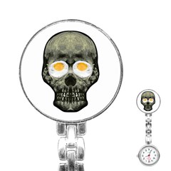 Skull With Fried Egg Eyes Stainless Steel Nurses Watch by dflcprints