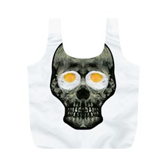 Skull With Fried Egg Eyes Full Print Recycle Bags (m)  by dflcprints