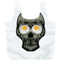 Skull With Fried Egg Eyes Full Print Recycle Bags (l)  by dflcprints