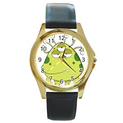 The Most Ugly Alien Ever Round Gold Metal Watch