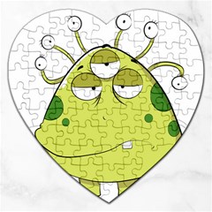 The Most Ugly Alien Ever Jigsaw Puzzle (heart) by Catifornia