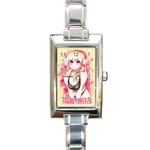 Blonde Hair Bikini Furry Girl Rectangle Italian Charm Watch Front