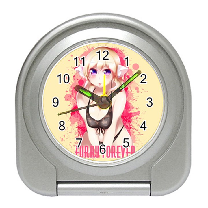 Blonde Hair Bikini Furry Girl Travel Alarm Clocks