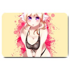 Blonde Hair Bikini Furry Girl Large Doormat  by Catifornia