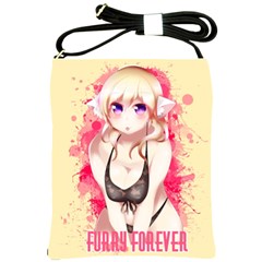 Blonde Hair Bikini Furry Girl Shoulder Sling Bags by Catifornia