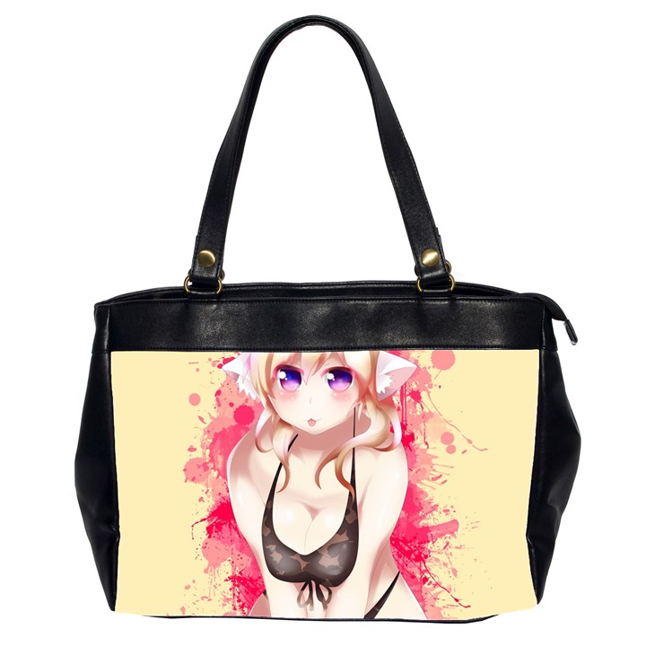 Blonde Hair Bikini Furry Girl Office Handbags (2 Sides) 