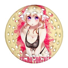 Blonde Hair Bikini Furry Girl Ornament (round Filigree)