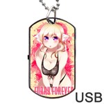 Blonde Hair Bikini Furry Girl Dog Tag USB Flash (One Side) Front