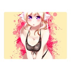 Blonde Hair Bikini Furry Girl Double Sided Flano Blanket (mini)  by Catifornia