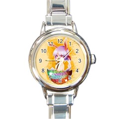 Easter Bunny Furry Round Italian Charm Watch by Catifornia