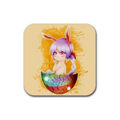 Easter Bunny Furry Rubber Coaster (square)  by Catifornia