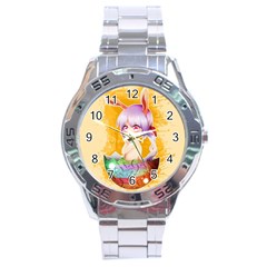 Easter Bunny Furry Stainless Steel Analogue Watch