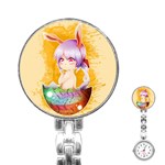 Easter Bunny Furry Stainless Steel Nurses Watch Front