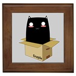 Black Cat in a Box Framed Tiles Front