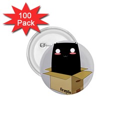 Black Cat In A Box 1 75  Buttons (100 Pack)  by Catifornia