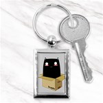 Black Cat in a Box Key Chains (Rectangle)  Front