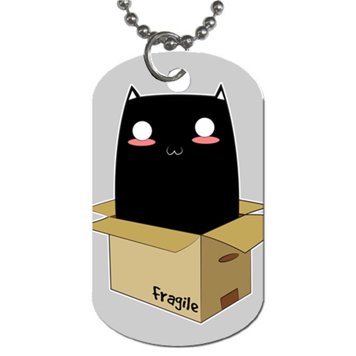 Black Cat in a Box Dog Tag (Two Sides)