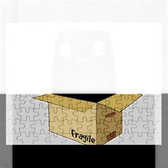 Black Cat In A Box Rectangular Jigsaw Puzzl by Catifornia