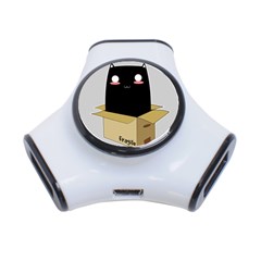 Black Cat In A Box 3-port Usb Hub by Catifornia