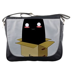 Black Cat In A Box Messenger Bags by Catifornia