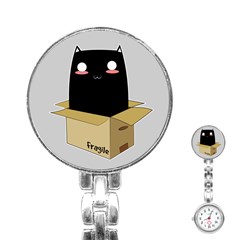 Black Cat In A Box Stainless Steel Nurses Watch by Catifornia