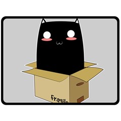 Black Cat In A Box Double Sided Fleece Blanket (large)  by Catifornia