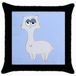 Grumpy Persian Cat Llama Throw Pillow Case (Black) Front