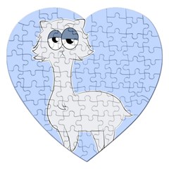 Grumpy Persian Cat Llama Jigsaw Puzzle (heart) by Catifornia