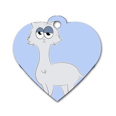 Grumpy Persian Cat Llama Dog Tag Heart (two Sides) by Catifornia