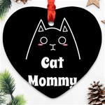 Love My Cat Mommy Heart Ornament (Two Sides) Front