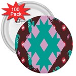 Animals Rooster Hens Chicks Chickens Plaid Star Flower Floral Sunflower 3  Buttons (100 pack)  Front