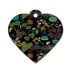 Wreaths Flower Floral Leaf Rose Sunflower Green Yellow Black Dog Tag Heart (two Sides) by Mariart