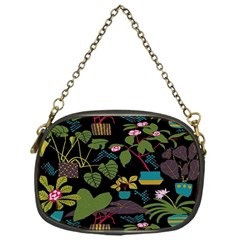 Wreaths Flower Floral Leaf Rose Sunflower Green Yellow Black Chain Purses (one Side)  by Mariart