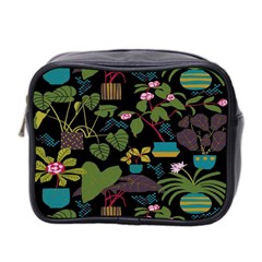 Wreaths Flower Floral Leaf Rose Sunflower Green Yellow Black Mini Toiletries Bag 2-side by Mariart