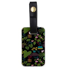 Wreaths Flower Floral Leaf Rose Sunflower Green Yellow Black Luggage Tags (one Side)  by Mariart