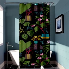 Wreaths Flower Floral Leaf Rose Sunflower Green Yellow Black Shower Curtain 36  X 72  (stall)  by Mariart