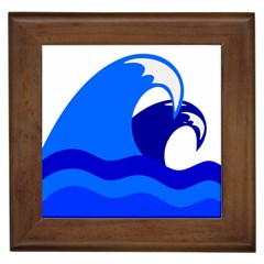 Blue Beach Sea Wave Waves Chevron Water Framed Tiles by Mariart