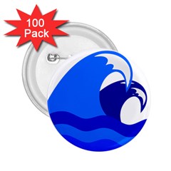 Blue Beach Sea Wave Waves Chevron Water 2 25  Buttons (100 Pack) 