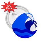 Blue Beach Sea Wave Waves Chevron Water 2.25  Buttons (100 pack)  Front