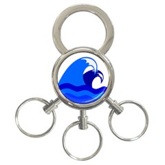 Blue Beach Sea Wave Waves Chevron Water 3-ring Key Chains