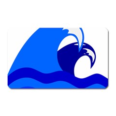 Blue Beach Sea Wave Waves Chevron Water Magnet (rectangular) by Mariart