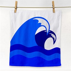 Blue Beach Sea Wave Waves Chevron Water Face Towel by Mariart