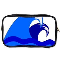 Blue Beach Sea Wave Waves Chevron Water Toiletries Bags 2-side by Mariart