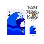 Blue Beach Sea Wave Waves Chevron Water Playing Cards 54 (Mini)  Front - Spade2