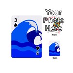 Blue Beach Sea Wave Waves Chevron Water Playing Cards 54 (Mini)  Front - Spade3