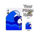 Blue Beach Sea Wave Waves Chevron Water Playing Cards 54 (Mini)  Front - Spade4