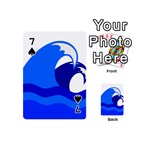 Blue Beach Sea Wave Waves Chevron Water Playing Cards 54 (Mini)  Front - Spade7