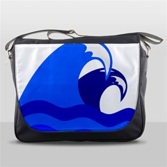 Blue Beach Sea Wave Waves Chevron Water Messenger Bags by Mariart