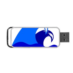 Blue Beach Sea Wave Waves Chevron Water Portable Usb Flash (one Side) by Mariart